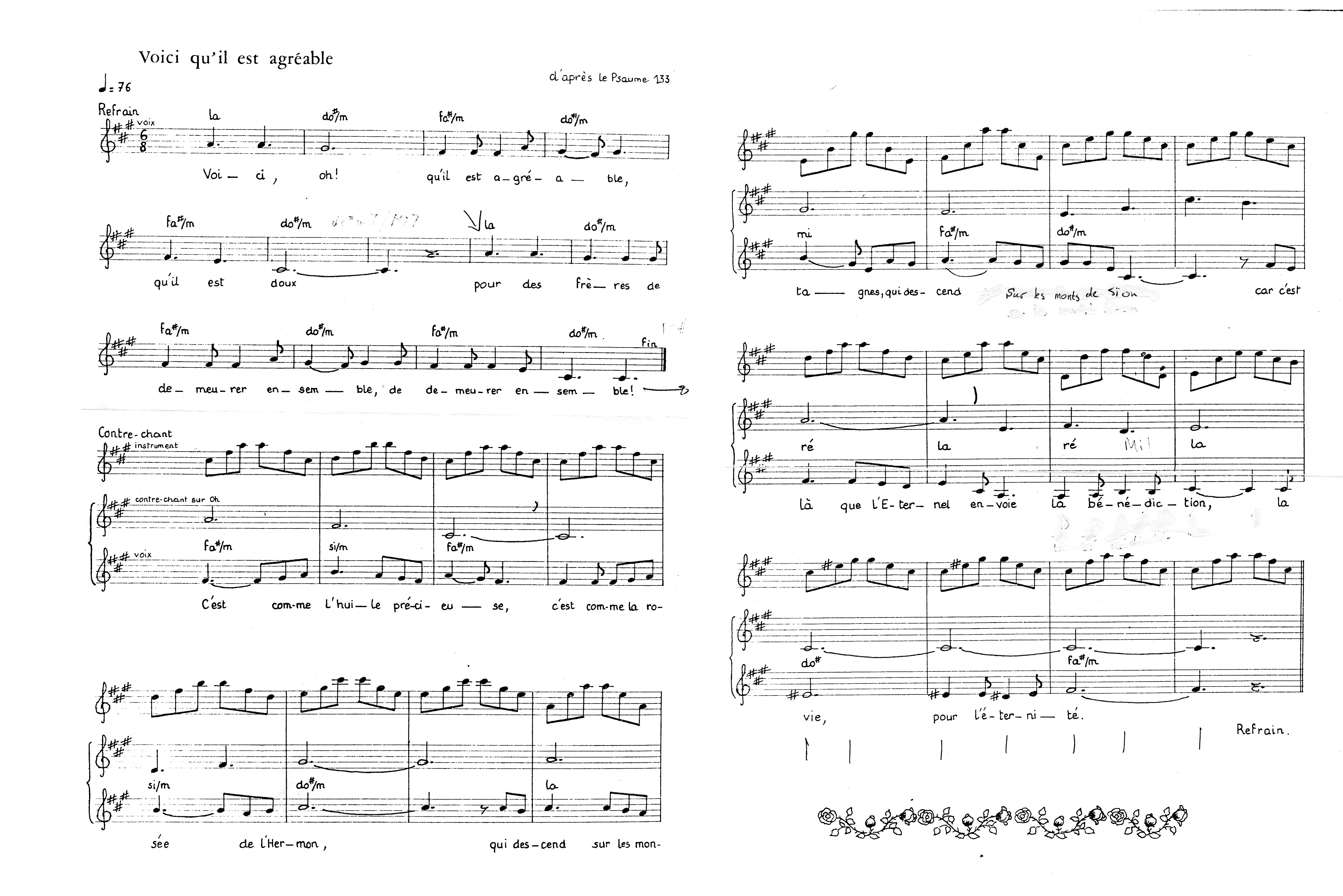 Voici qu’il est agréable