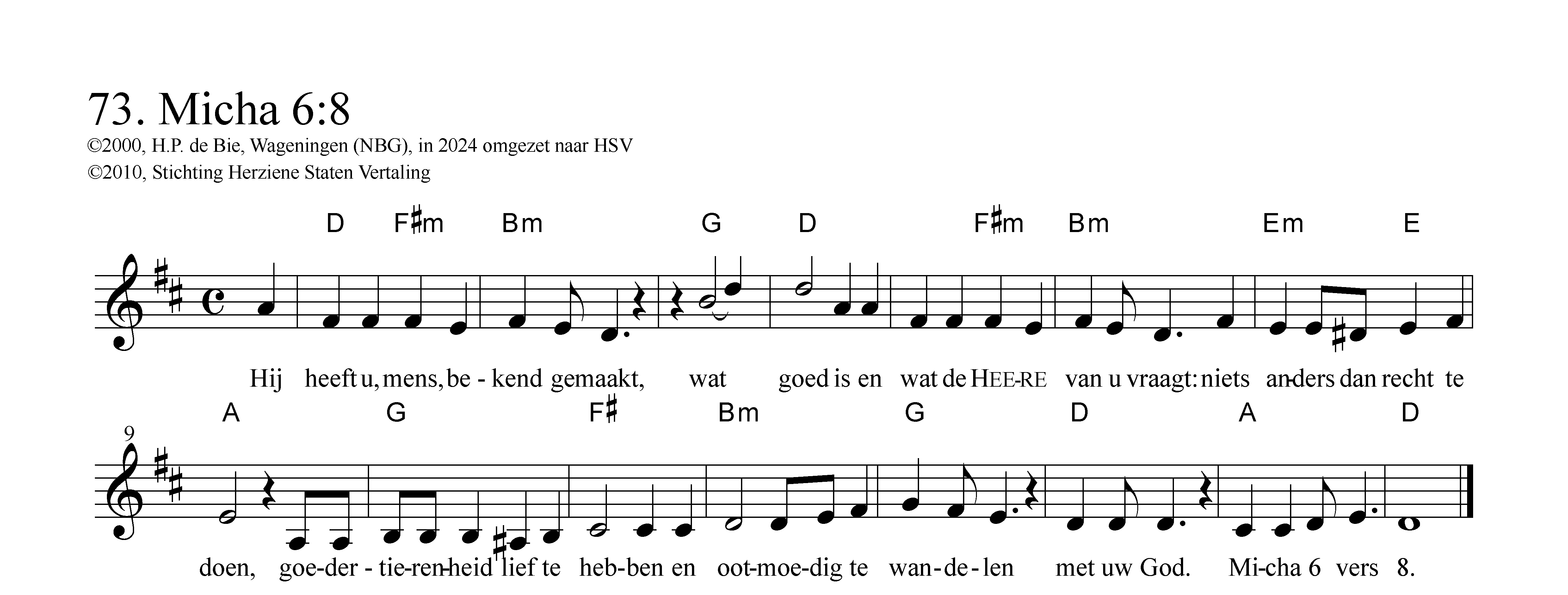 Hij heeft u, mens, bekend gemaakt