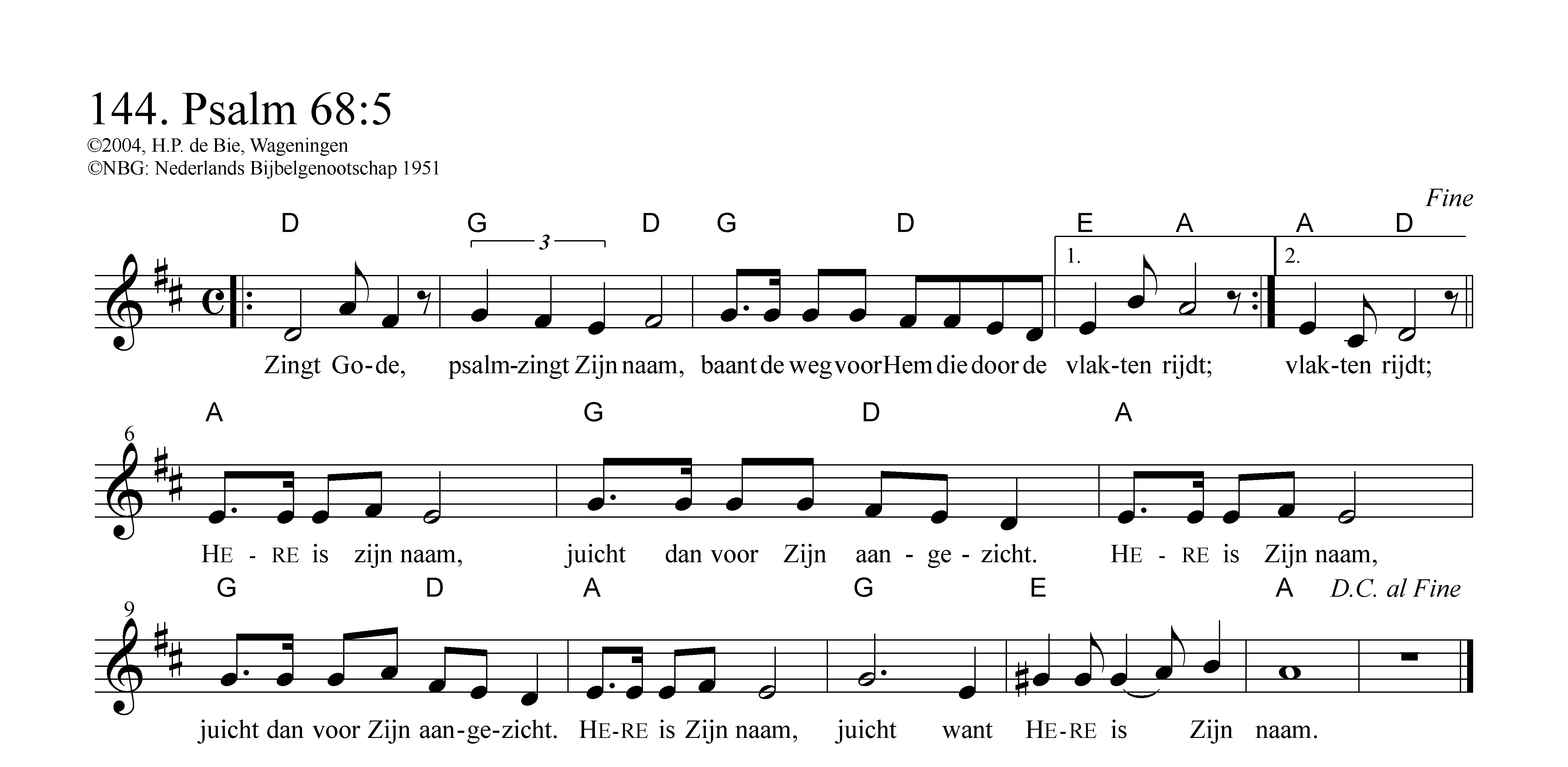 Zingt God, psalmzingt Zijn naam