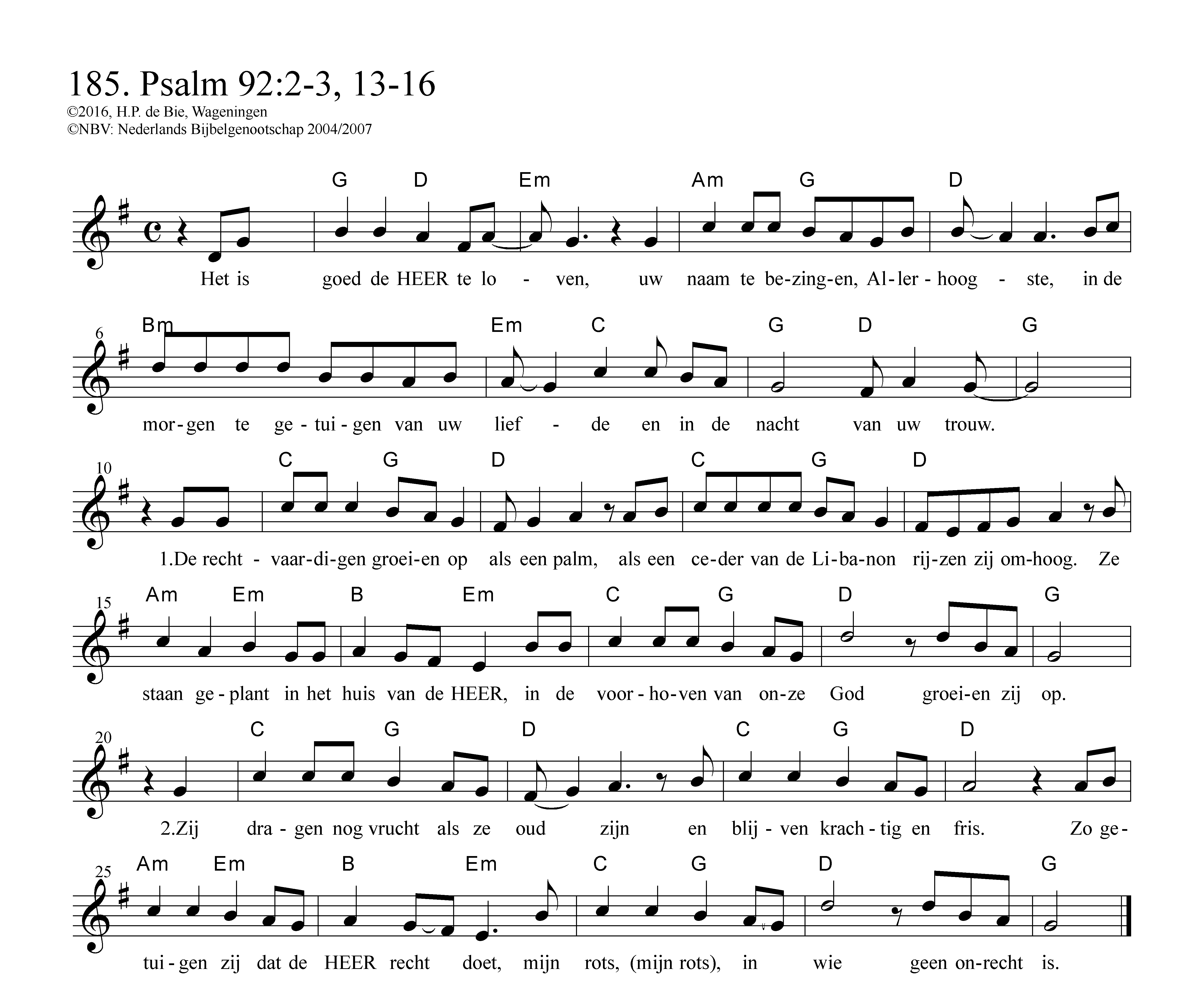 Het is goed de HEER te loven